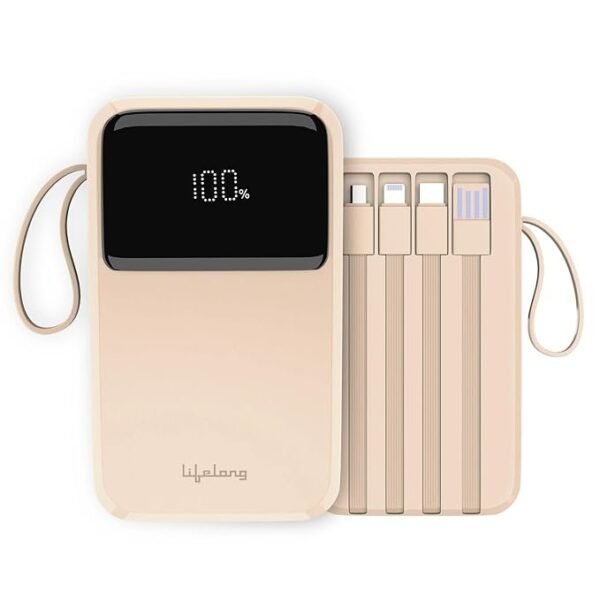 Lifelong ZenCharge 10000 mAh 22.5 W Compact Pocket Size Power Bank with 6 Input/Output Port (Peach, Lithium Polymer, Fast Charging, Quick Charge 3.0 for Mobile, Earbuds, Speaker, Tablet)